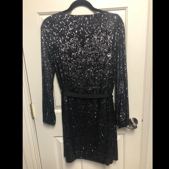 Ann Taylor Black Sequin Dress Medium - Picture 2 of 7
